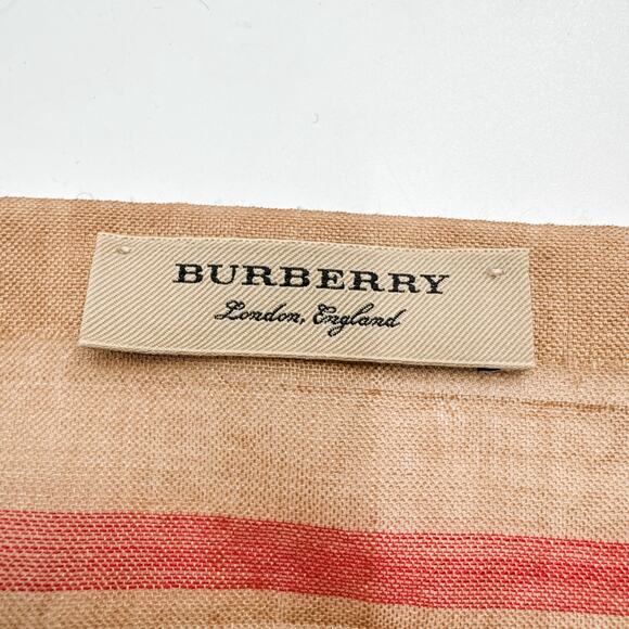 Burberry Scarf Authentic Beige Gauze Lightweight Plaid Nova Check Long Oversized - Picture 4 of 8